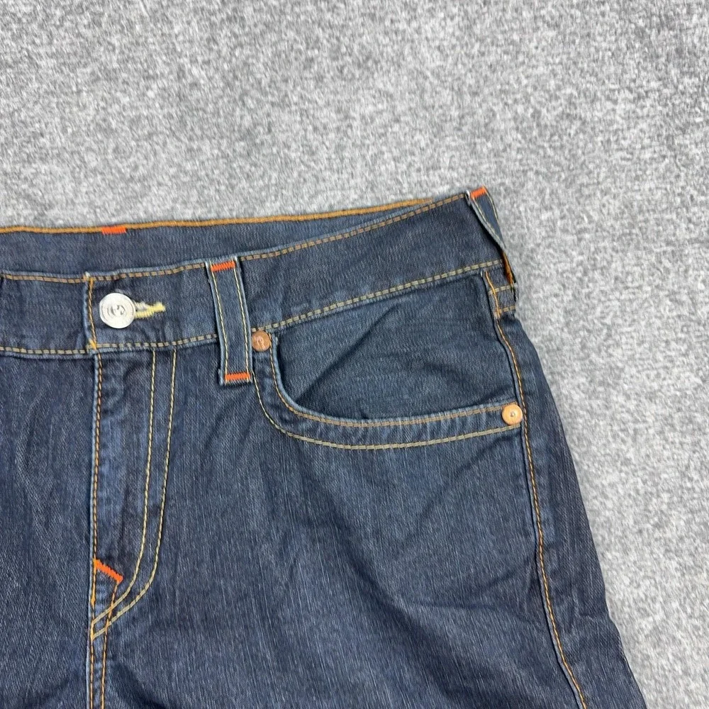 True Religion Section Skinny Flap SN Jeans Mens 34x34 Blue Rinse Denim Pants